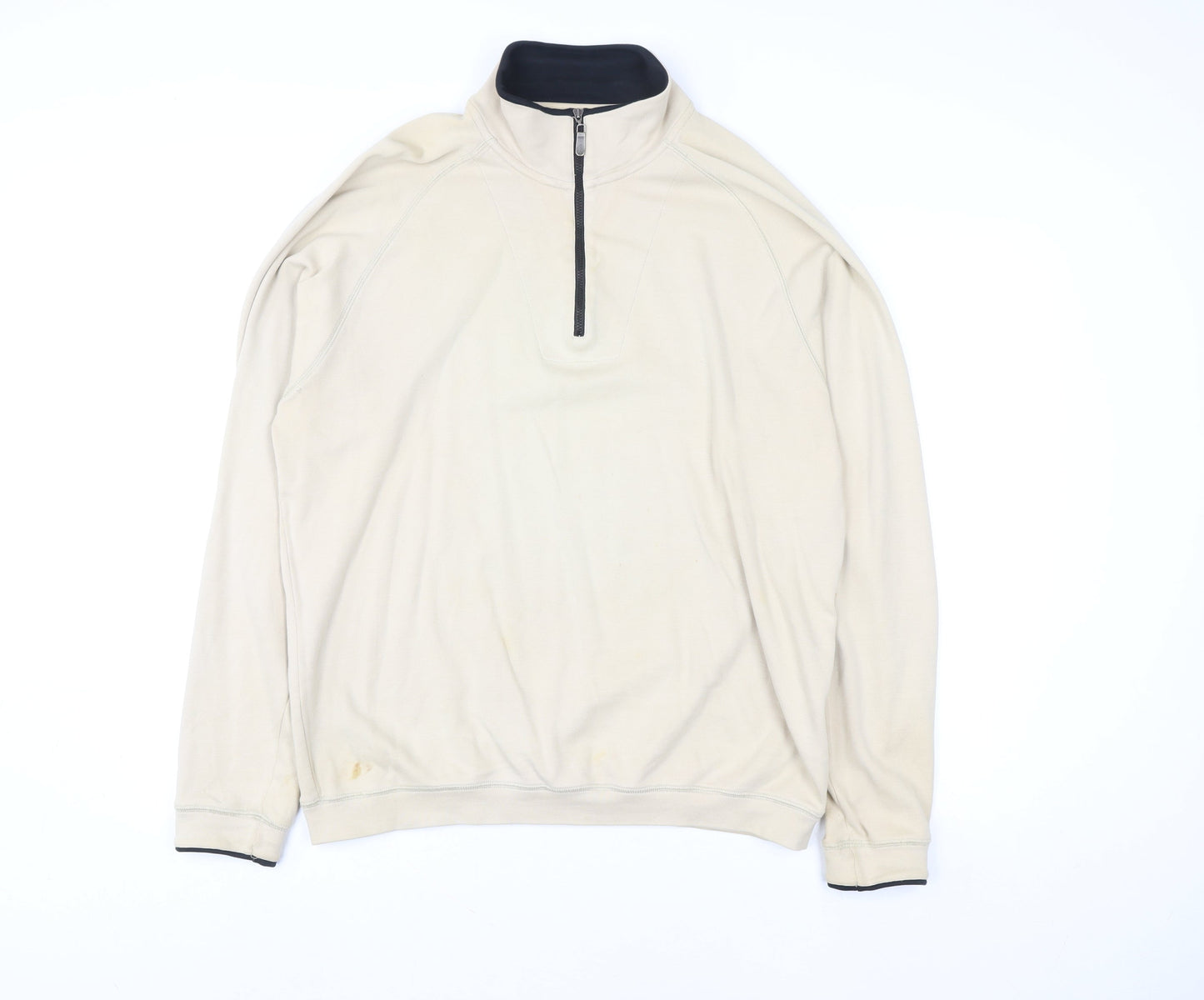 Bobby Jones Women Beige 1/2 Zip Pullover Sweatshirt Size M Pima Cotton