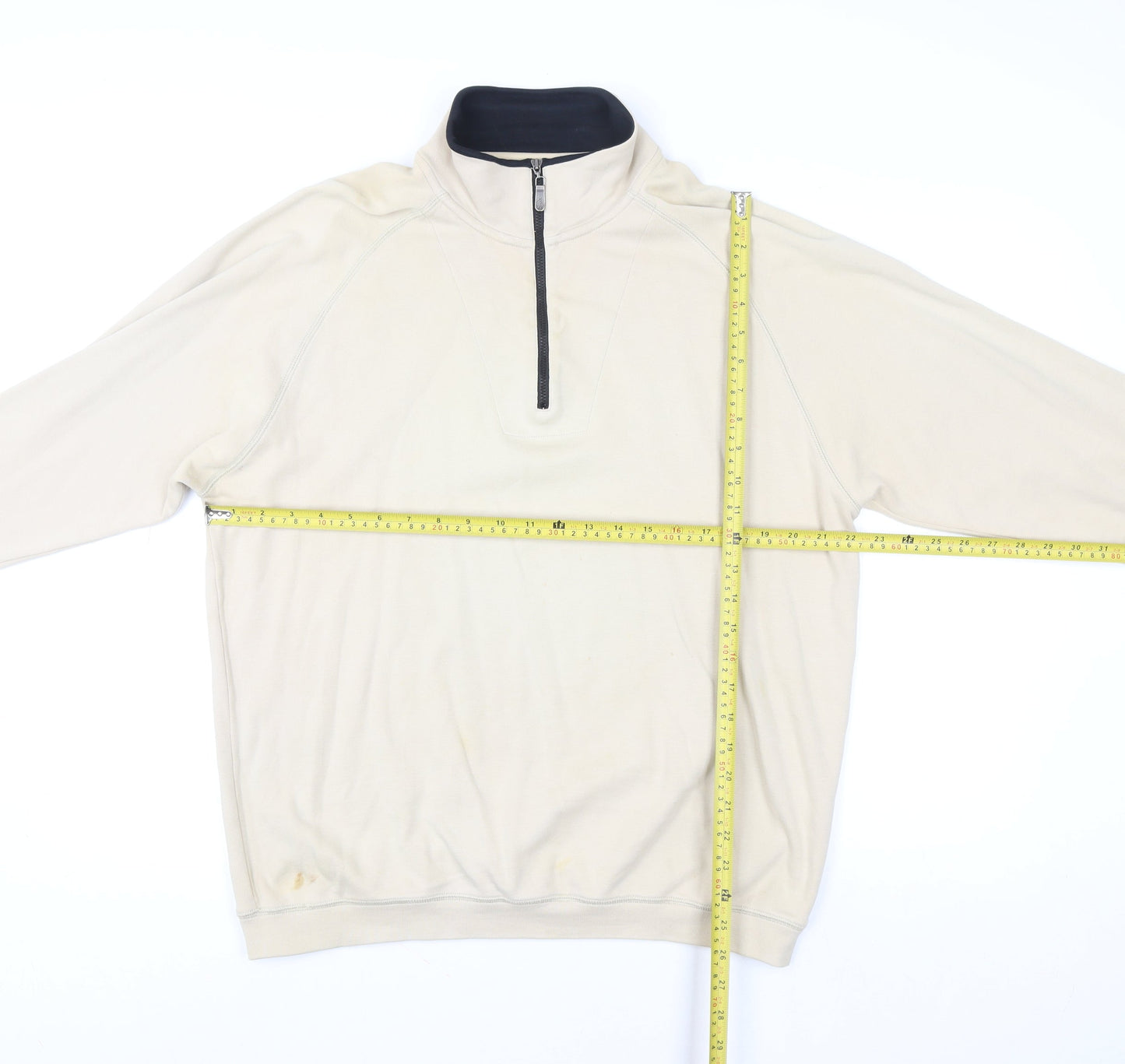 Bobby Jones Women Beige 1/2 Zip Pullover Sweatshirt Size M Pima Cotton