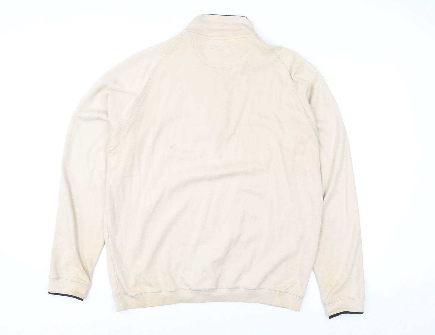 Bobby Jones Women Beige 1/2 Zip Pullover Sweatshirt Size M Pima Cotton