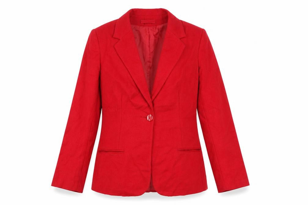 Sag Harbor Women's Red Wool Single-Breasted Blazer Size 12
