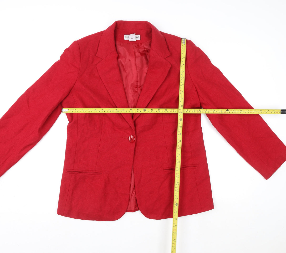 Sag Harbor Women's Red Wool Single-Breasted Blazer Size 12