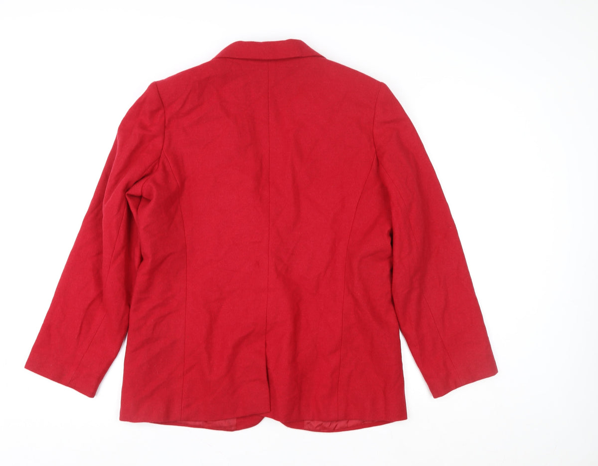Sag Harbor Women's Red Wool Single-Breasted Blazer Size 12