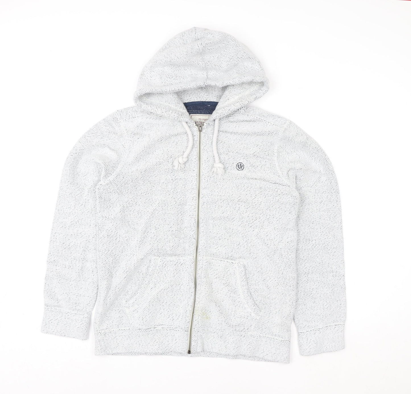 Fat Face Women Grey Knit Zip Hoodie Jacket Size S Hooded Casual