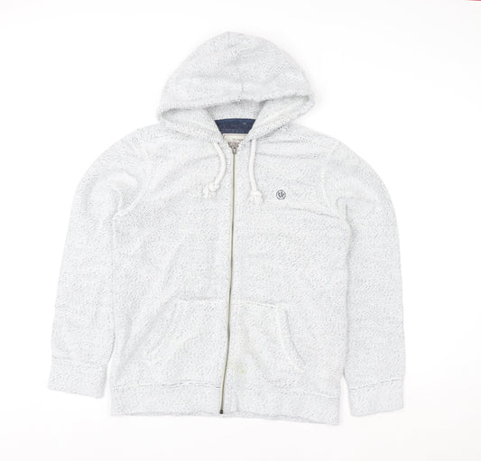 Fat Face Women Grey Knit Zip Hoodie Jacket Size S Hooded Casual