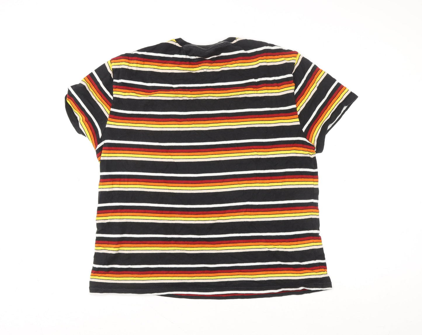 Tommy Jeans Men's Multicoloured Striped XL Cotton T-Shirt