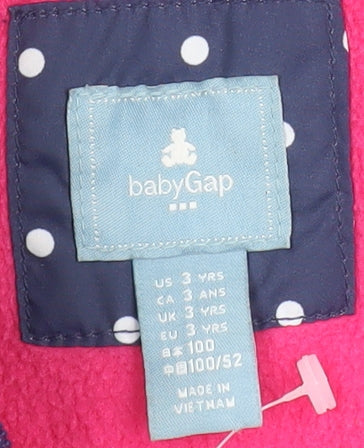 babyGap Girls Blue Polka Dot Puffer Waistcoat 3 Years Quilted Zip Lined