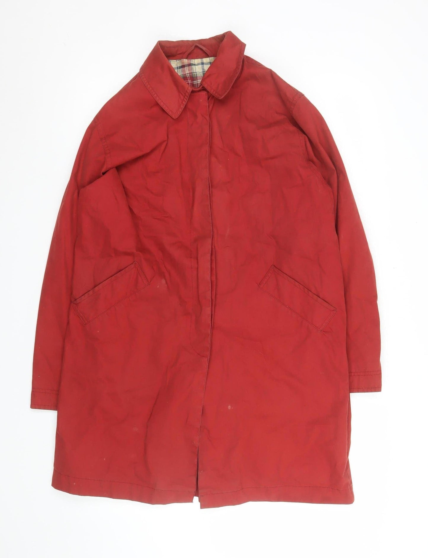 Next Men's Red Cotton Waterproof Rain Coat Small Classic Fit