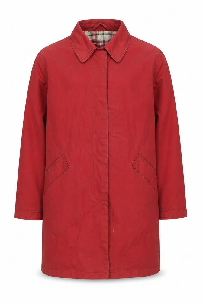 Next Men's Red Cotton Waterproof Rain Coat Small Classic Fit
