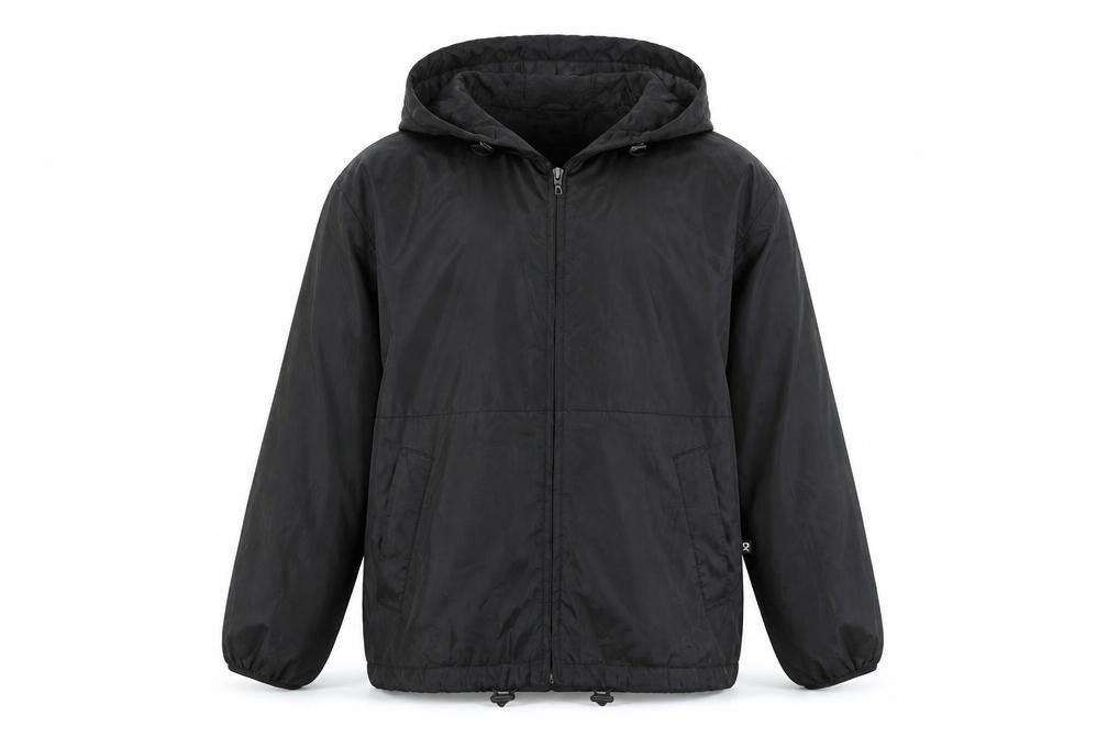 NX Sport Men's Black Hooded Windbreaker Jacket Size M Lightweight Zip-Up