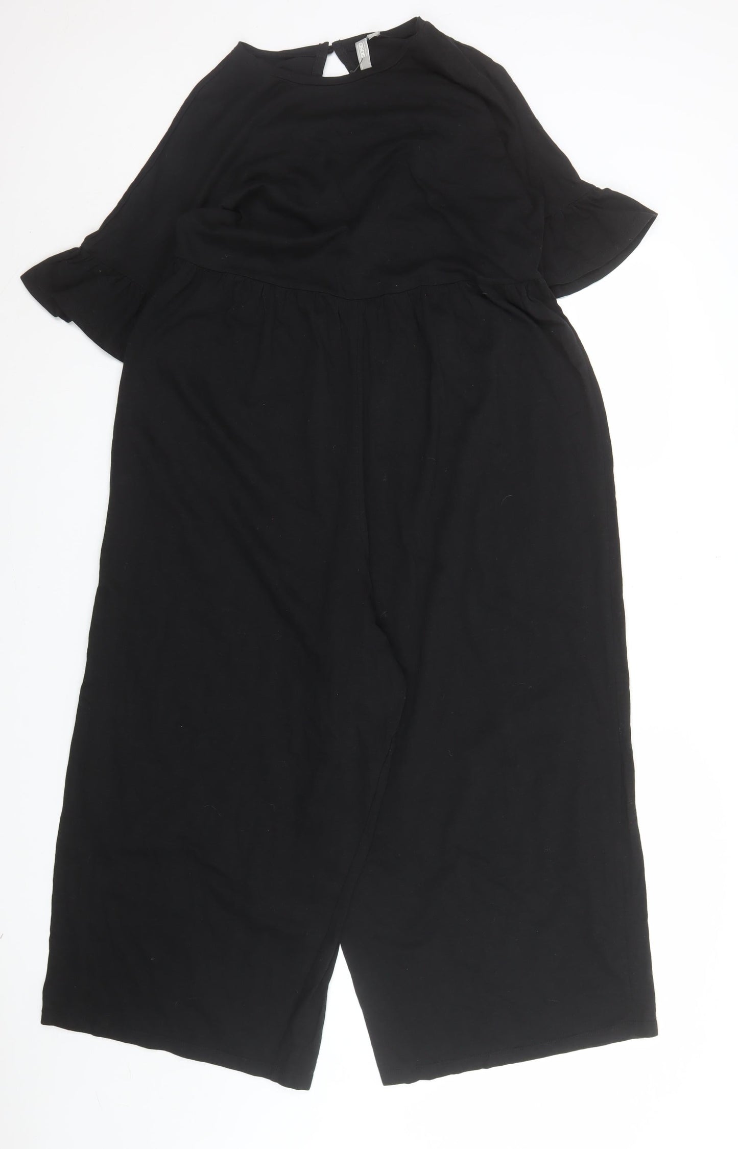 ASOS Women’s Black Short Sleeve Wide-Leg Jumpsuit Size 10
