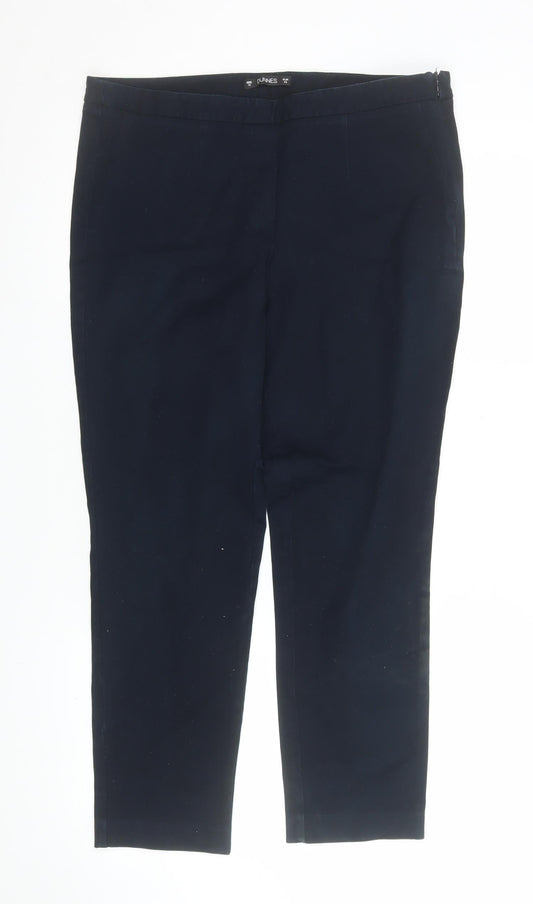 Dunnes Women’s Navy Blue Slim Fit Cotton Stretch Trousers Size 14