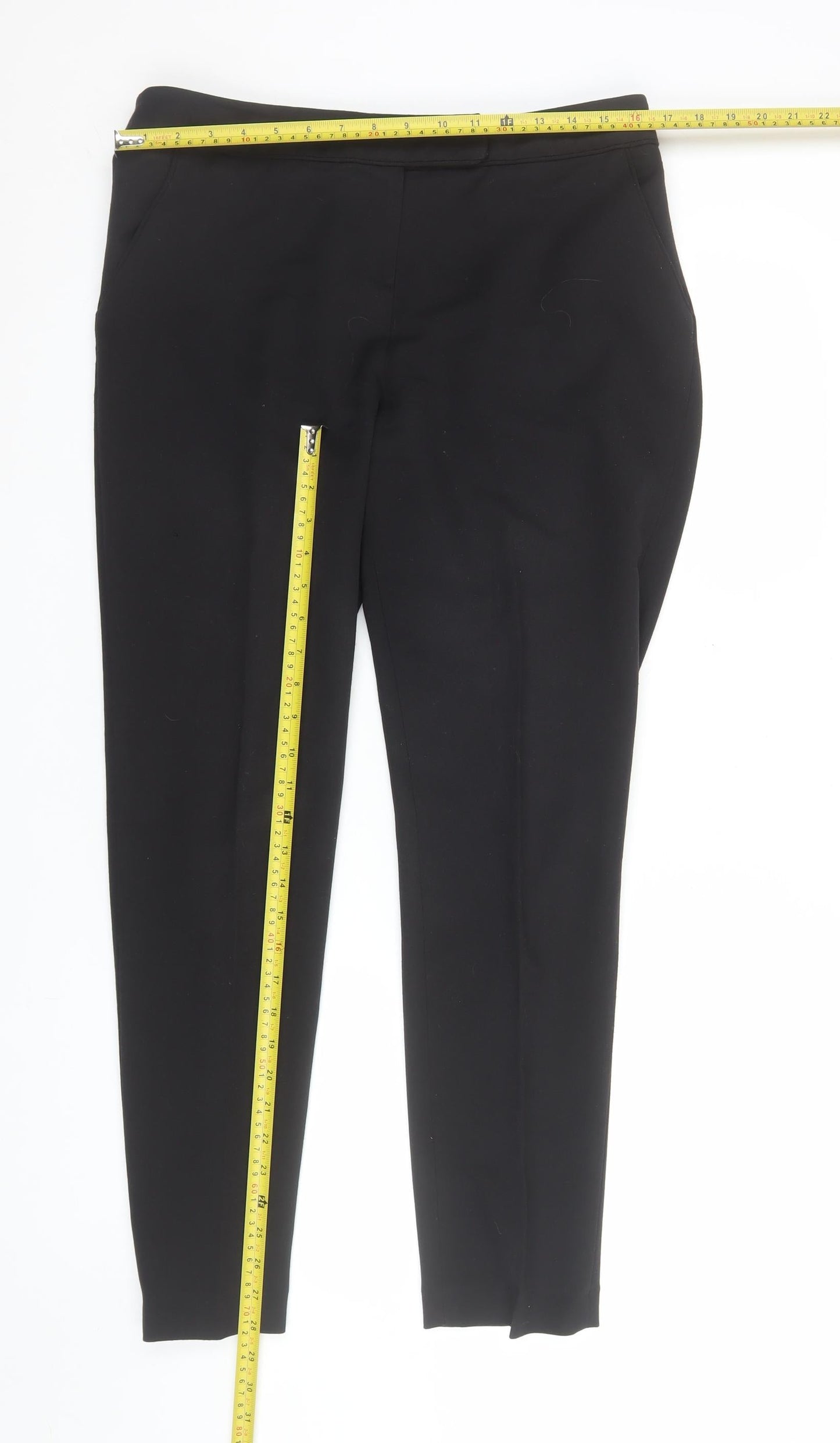 Wallis Women Black Slim Fit Tapered Trousers Size 12