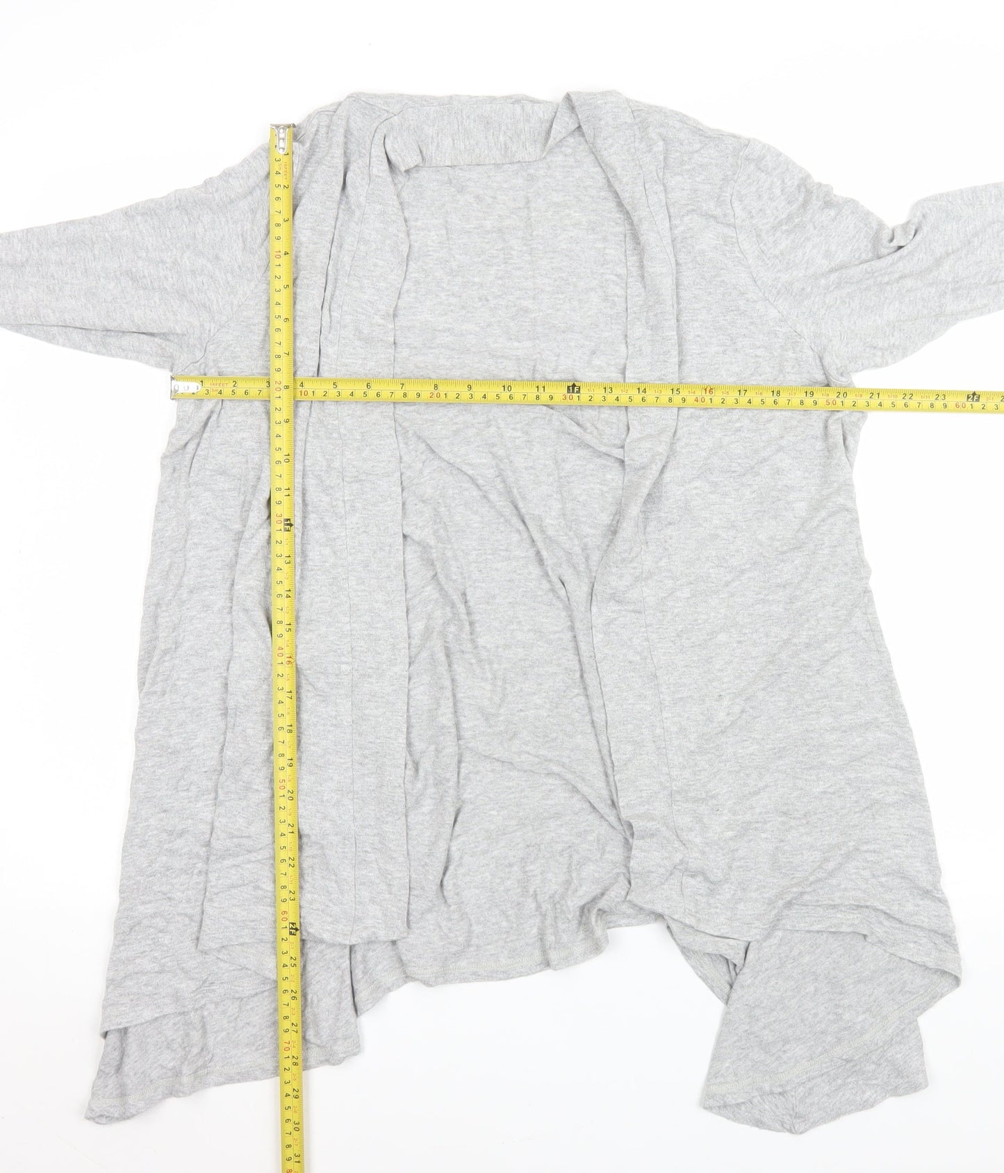 Christopher Fink Women Grey Long Sleeve Open Coatigan L