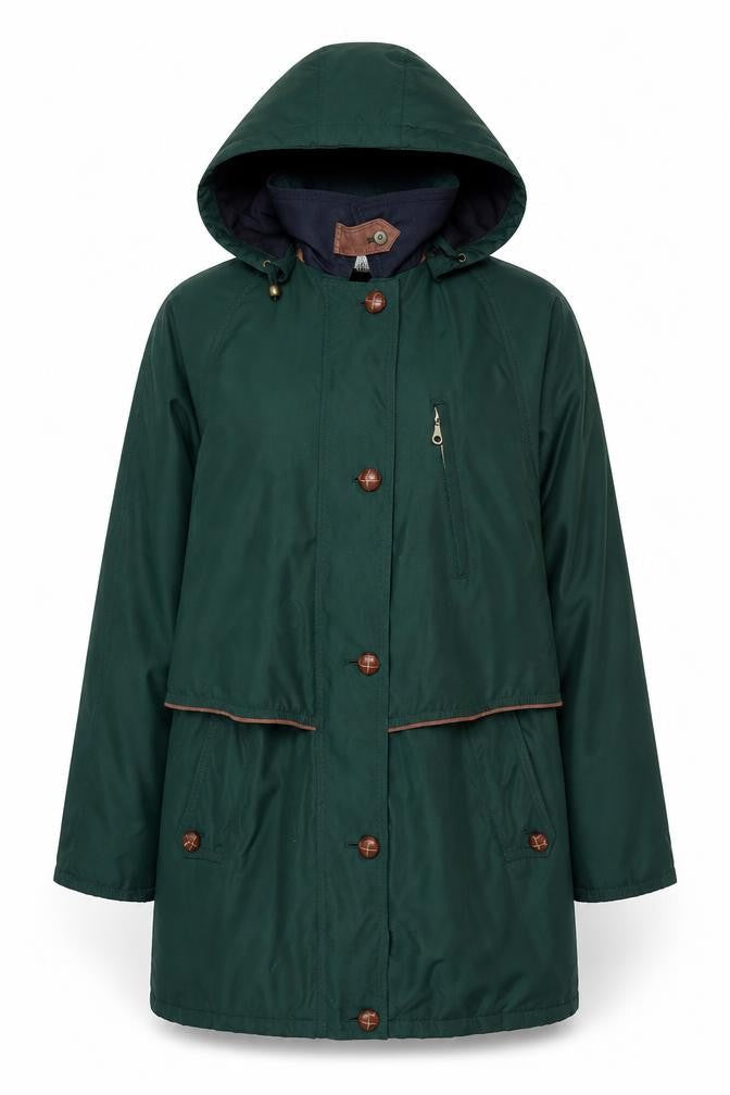 Marks & Spencer Men's Green Hooded Parka Coat Size 10 Polyester