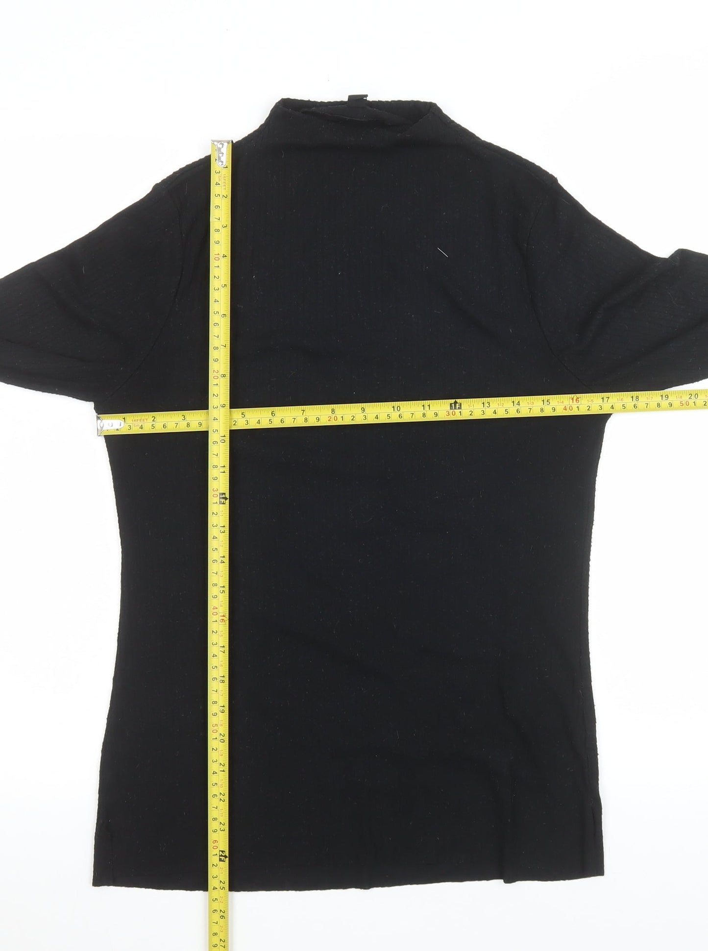 River Island Women’s Black Mock Neck Long Sleeve Slim Fit Jersey Top Size 14