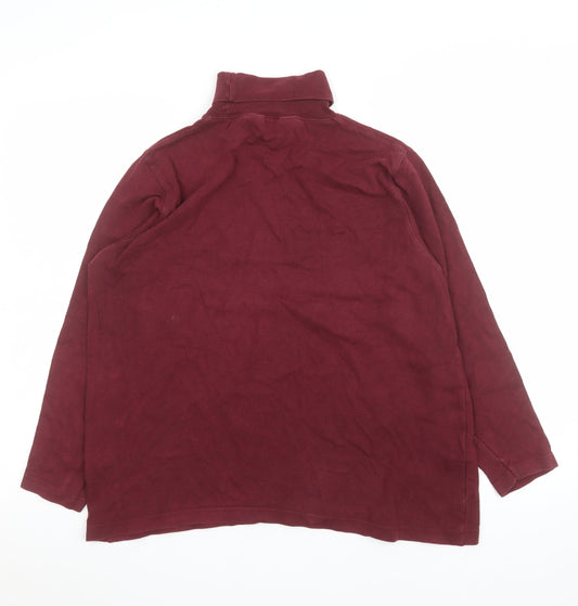 Debenhams Women’s Red Long Sleeve Roll Neck Cotton Top Size 14
