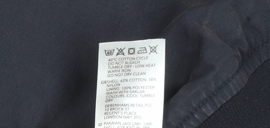 Jasper Conran Men’s Blue Bomber Jacket Size M 40in Cotton Nylon