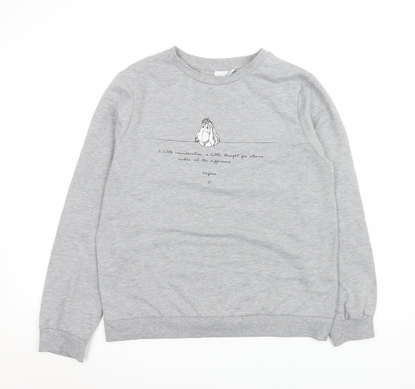 Disney Women’s Grey Eeyore Long Sleeve Crew Neck T-Shirt S
