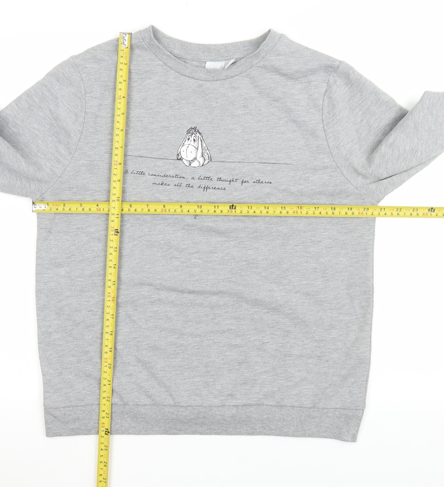 Disney Women’s Grey Eeyore Long Sleeve Crew Neck T-Shirt S