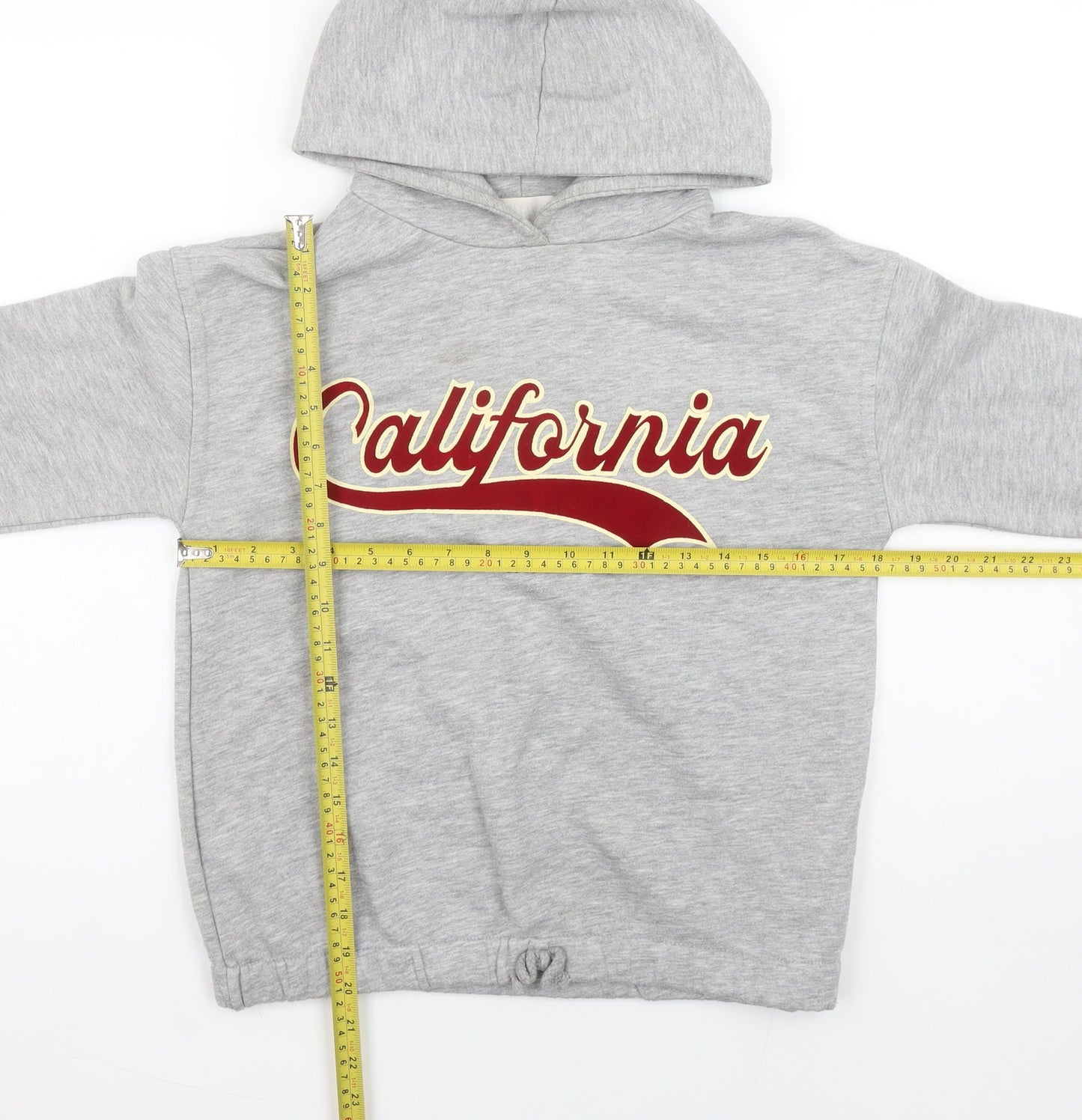 Zara Girls Grey California Pullover Hoodie 11-12 Years Regular Fit