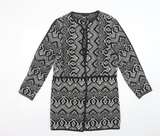 Marks and Spencer Women’s Black Geometric Knit Long Cardigan Size 8