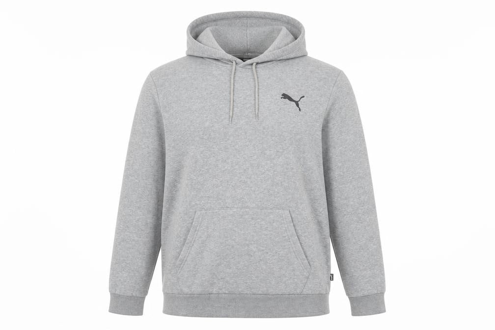 Puma Mens Grey Hoodie L Pullover Hooded Sweatshirt Cotton Blend