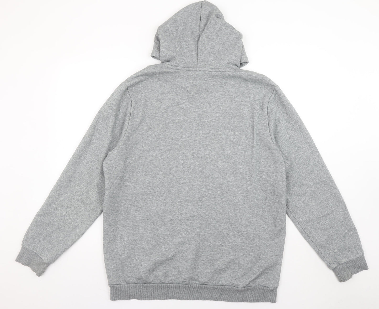Puma Mens Grey Hoodie L Pullover Hooded Sweatshirt Cotton Blend