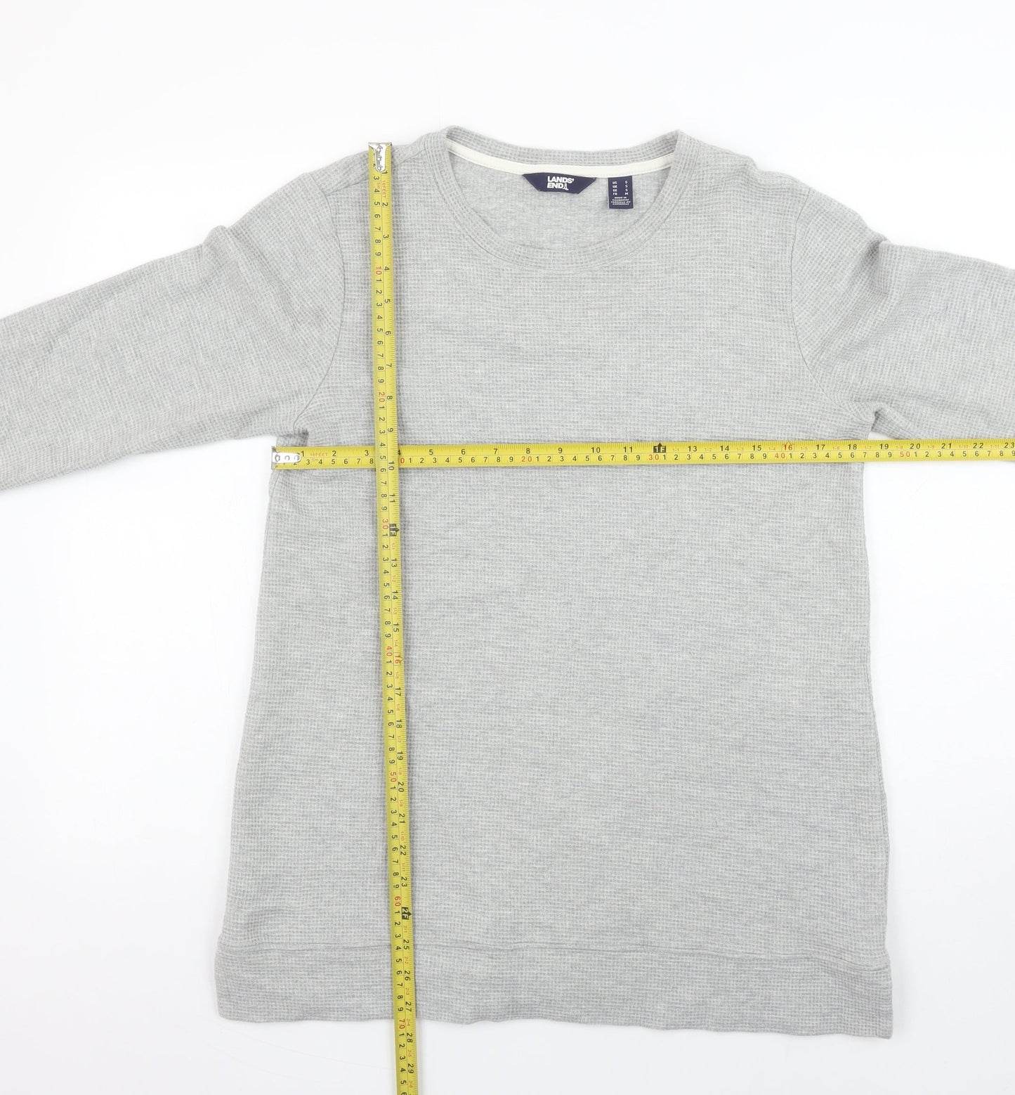 Lands' End Men's Grey Small Pullover Crew Neck Sweatshirt