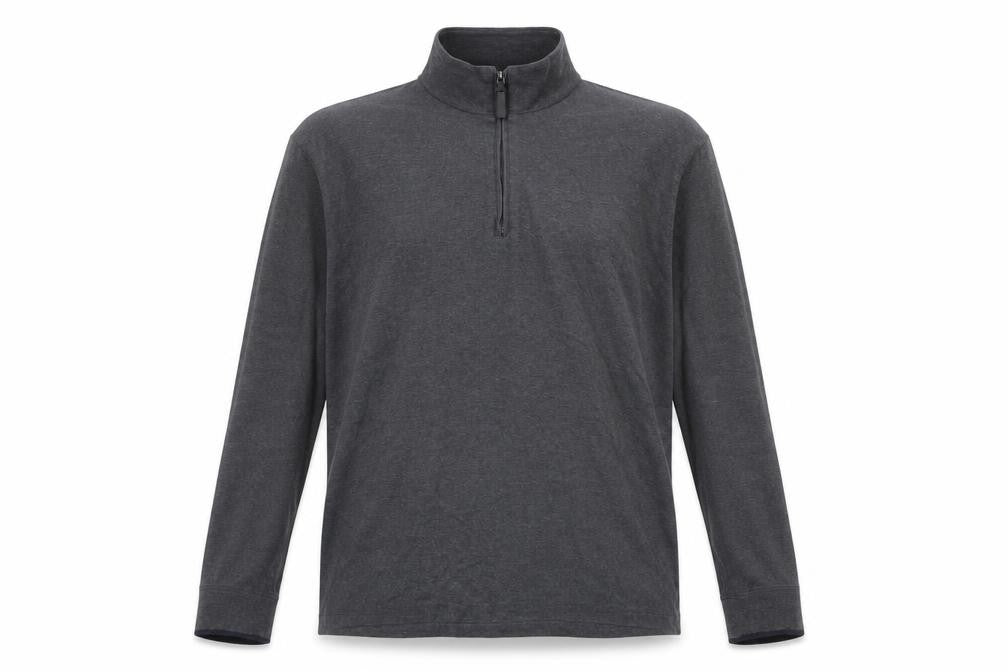 Banana Republic Men’s Grey XL Mock Neck 1/2 Zip Long Sleeve T-Shirt
