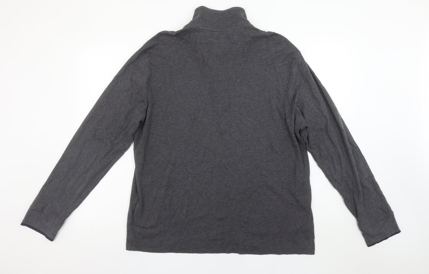 Banana Republic Men’s Grey XL Mock Neck 1/2 Zip Long Sleeve T-Shirt