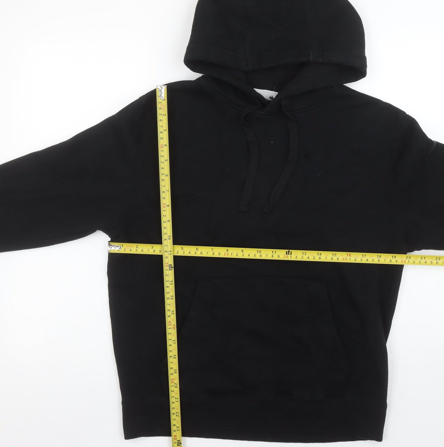 FILA Men’s Black Pullover Hoodie Size S Fleece Cotton Blend