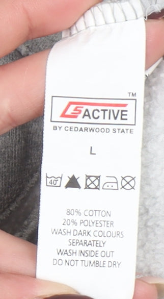 Cedarwood State Men's Grey Pullover Hoodie Size L Regular Fit
