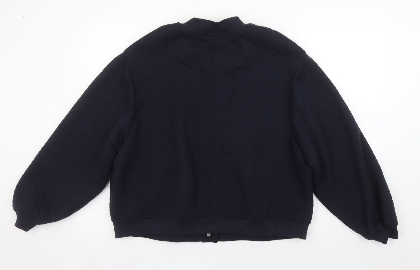 Marks and Spencer Women Dark Navy Quilted Button Sweatshirt Size 18
