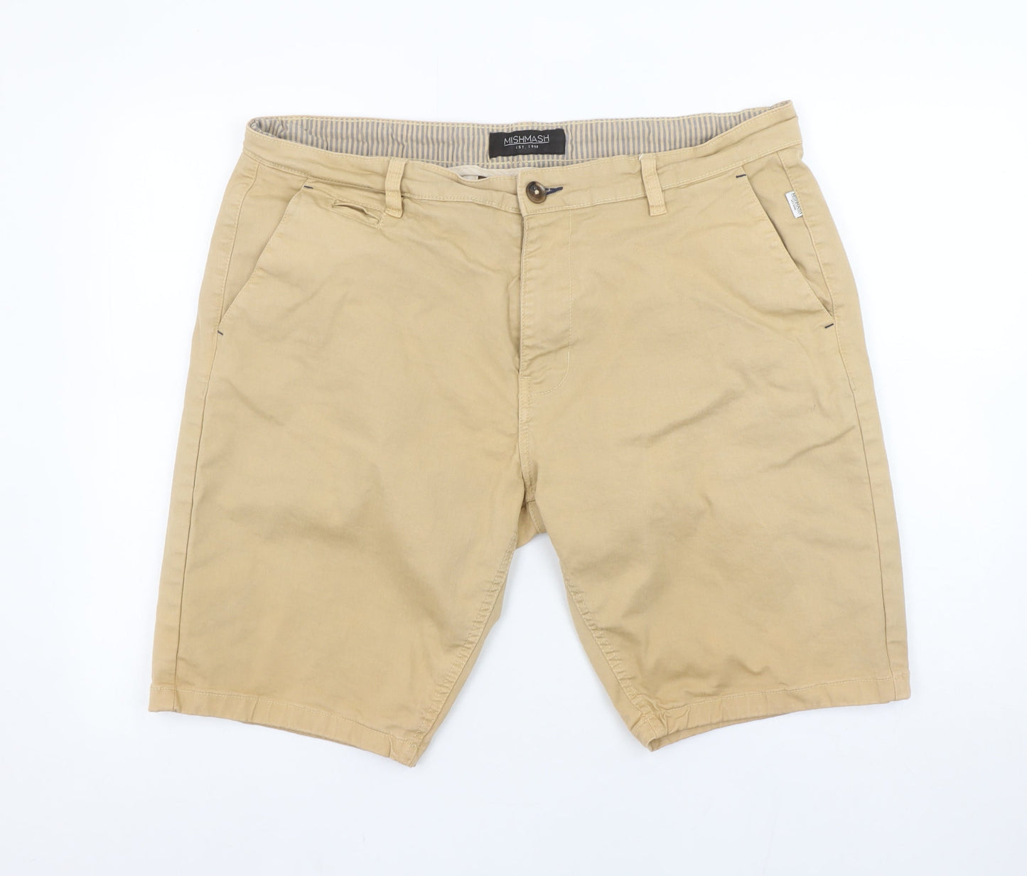 Mishmash Men Beige Chino Shorts Size 38 Regular Cotton Casual