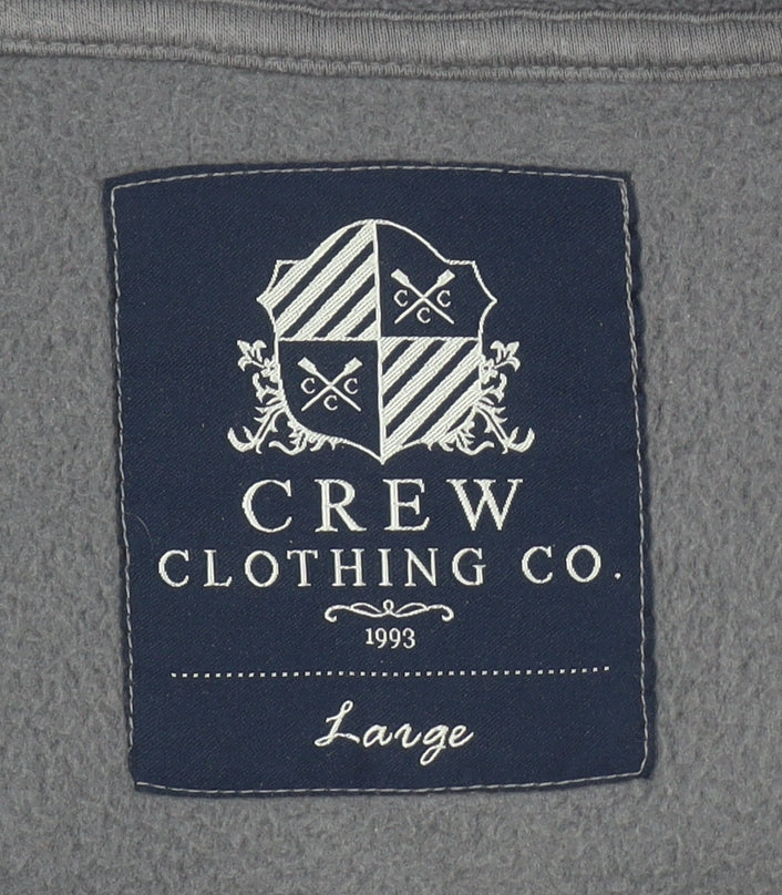 Crew Clothing Co. Men's Grey Fleece 1/2 Zip Pullover Sweatshirt Large