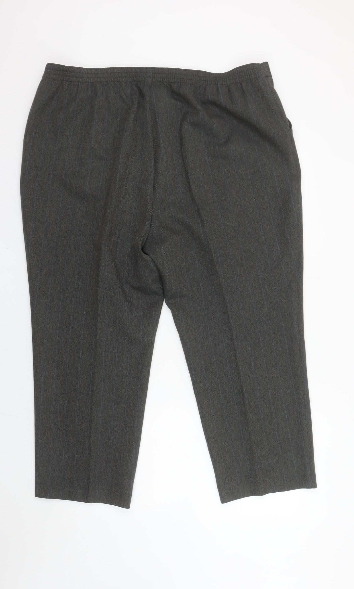 Marks and Spencer Women’s Grey Straight Leg Trousers UK 20 Short