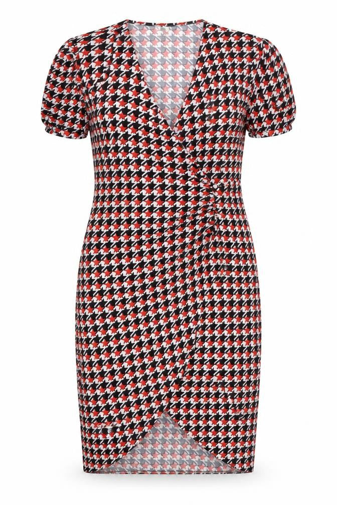 River Island Women’s Multicoloured Houndstooth Wrap Dress Size 16
