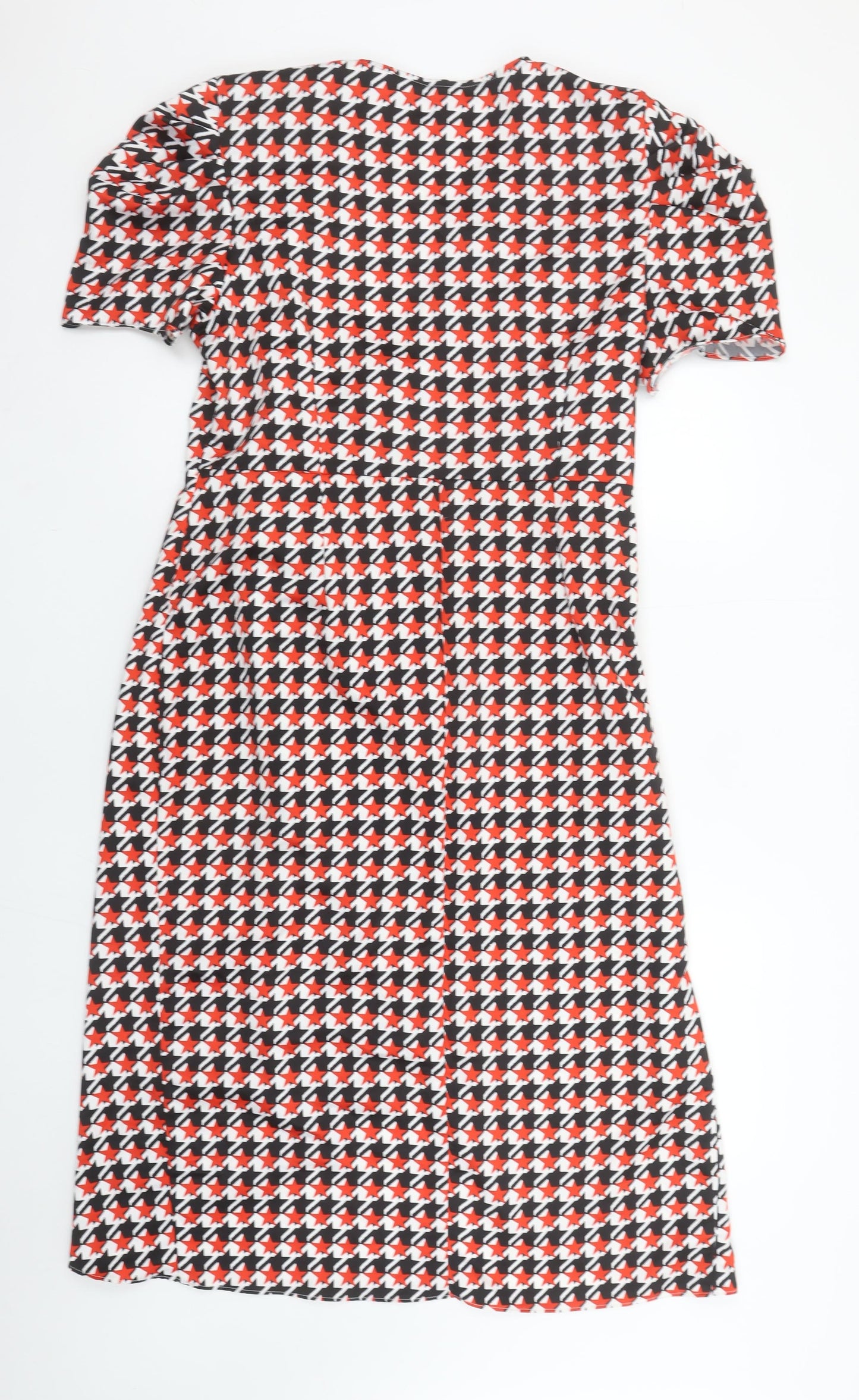 River Island Women’s Multicoloured Houndstooth Wrap Dress Size 16