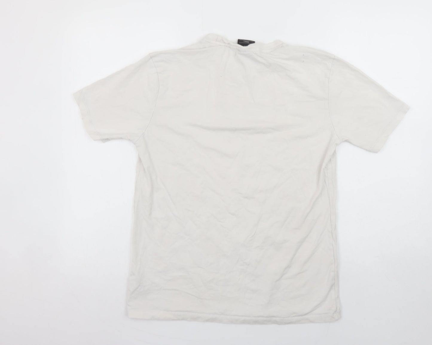 Diesel Men's Beige Cotton Stretch Logo T-Shirt Size S