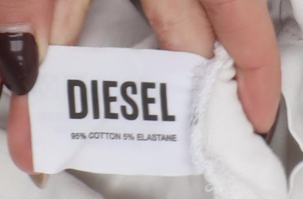 Diesel Men's Beige Cotton Stretch Logo T-Shirt Size S