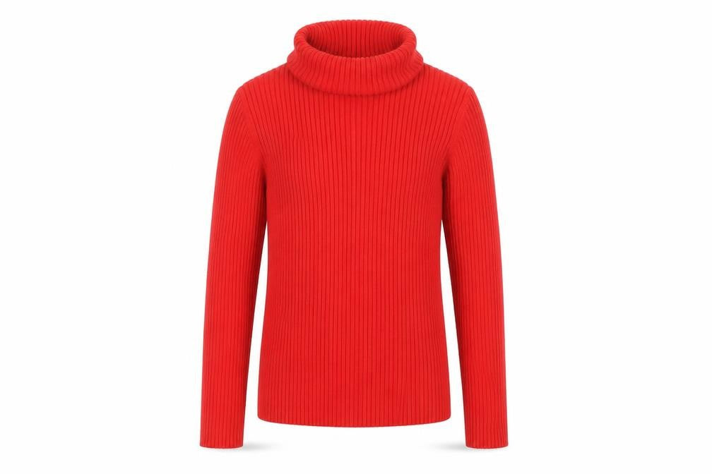 Next Girls Red Roll Neck Ribbed Pullover Jumper Age 8 Years Wool Blend
