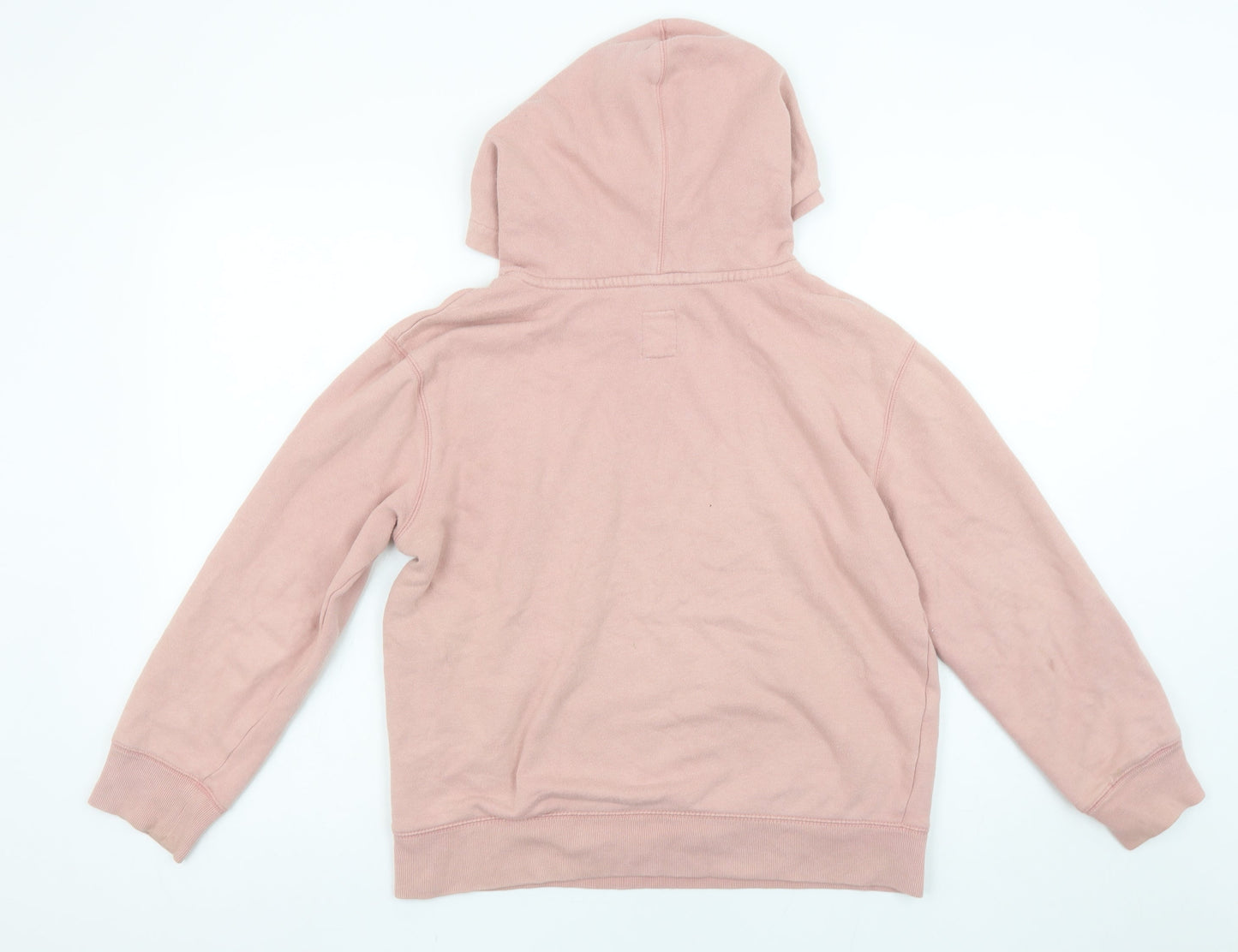 GAP Girls Pink Logo Pullover Hoodie 10-11 Years Fleece Cotton Blend