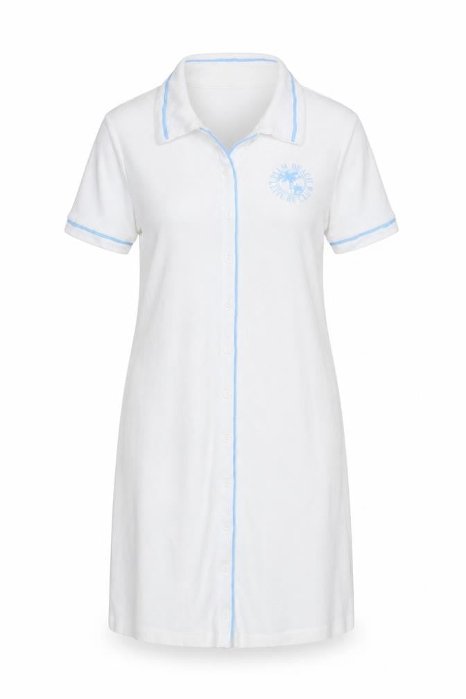 Forever 21 Women's White Collared Short Sleeve Shirt Dress Size S