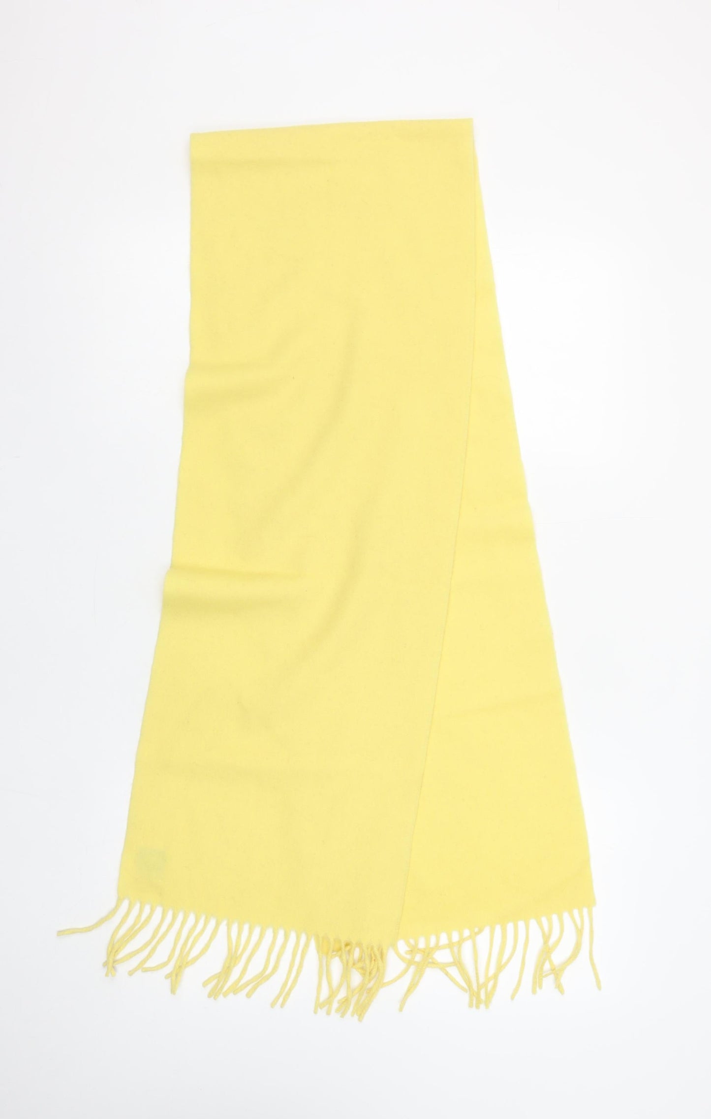 Hilltop Women Yellow Lambswool Fringed Rectangle Scarf