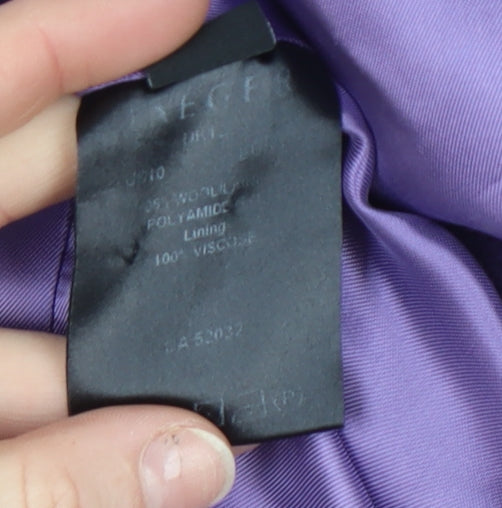 Jaeger Womens Purple Pea Coat Wool Blend Size 12 Short Jacket