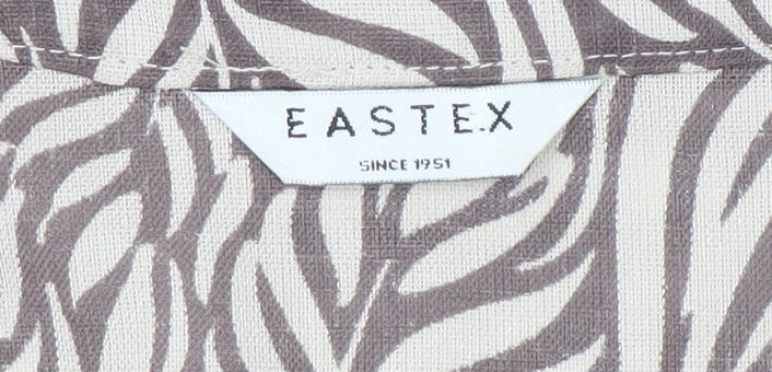 Eastex Women Brown Floral Shirt Dress Size 12 Short Sleeve Knee Length