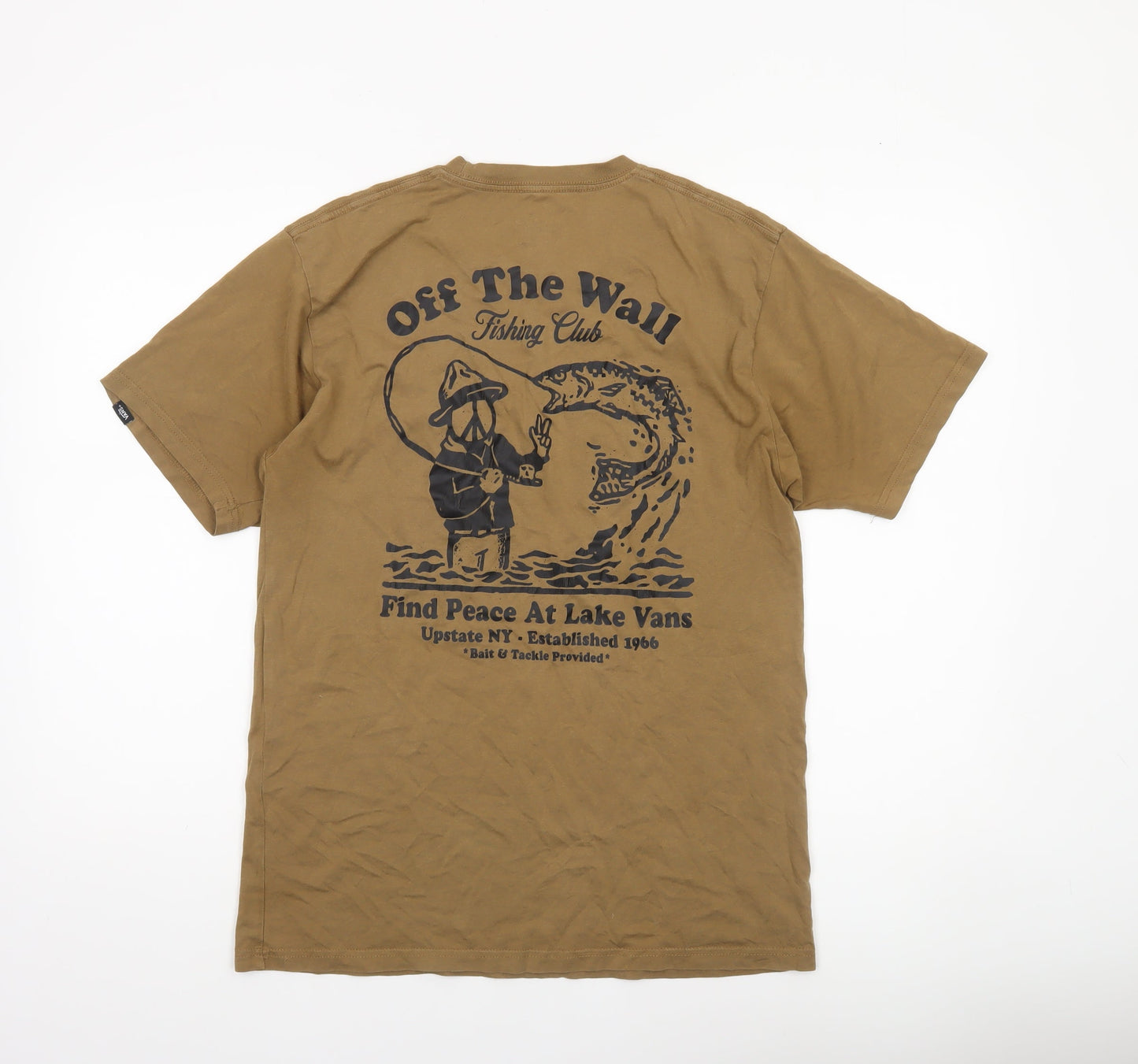 Vans Men's Brown Graphic Pocket T-Shirt Medium Cotton Classic Fit