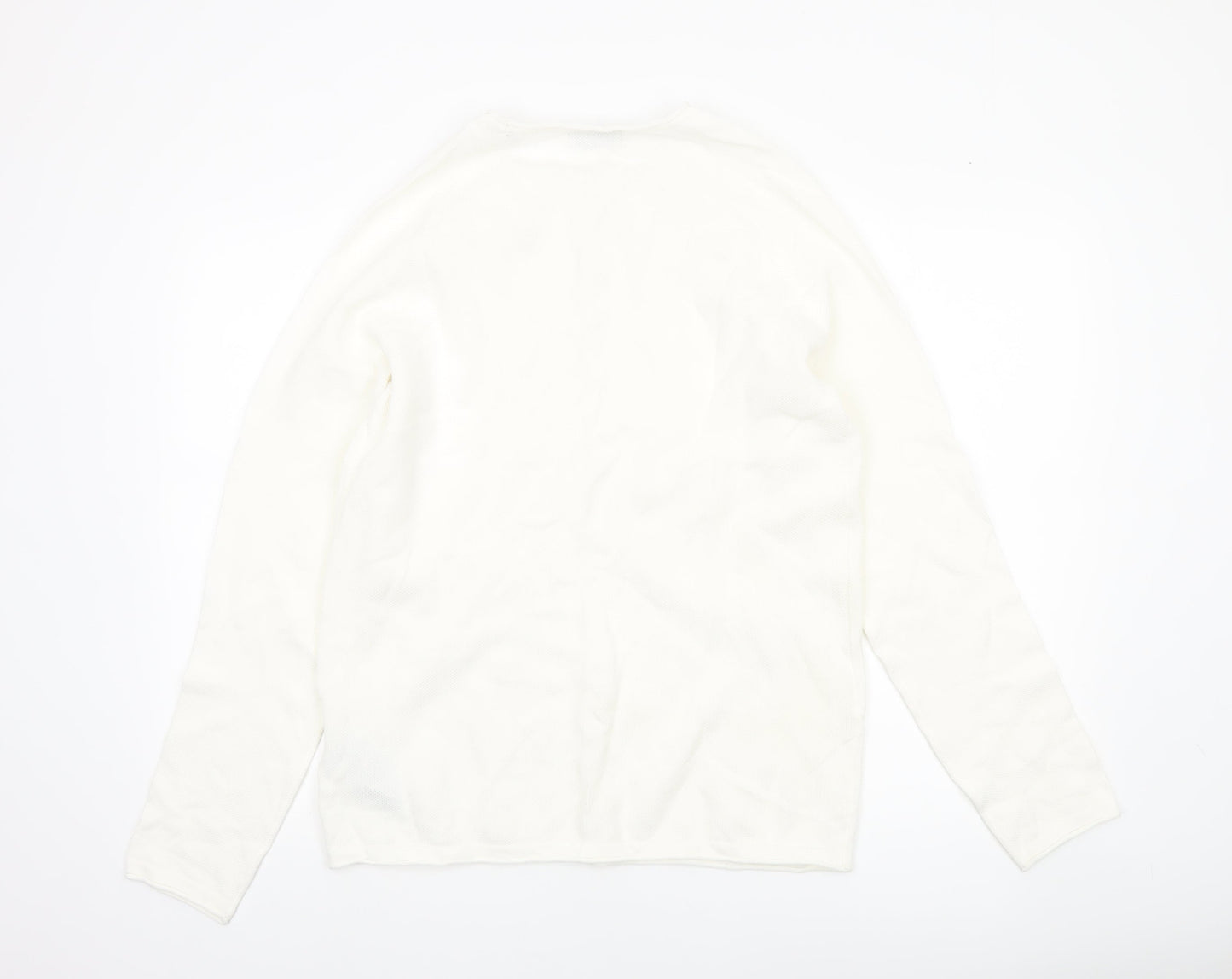 Jack & Jones Men's White Long Sleeve Regular Fit Cotton Top L