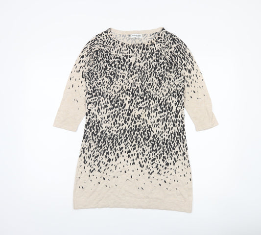 Debenhams Women’s Beige Animal Print Tunic Jumper Size 10