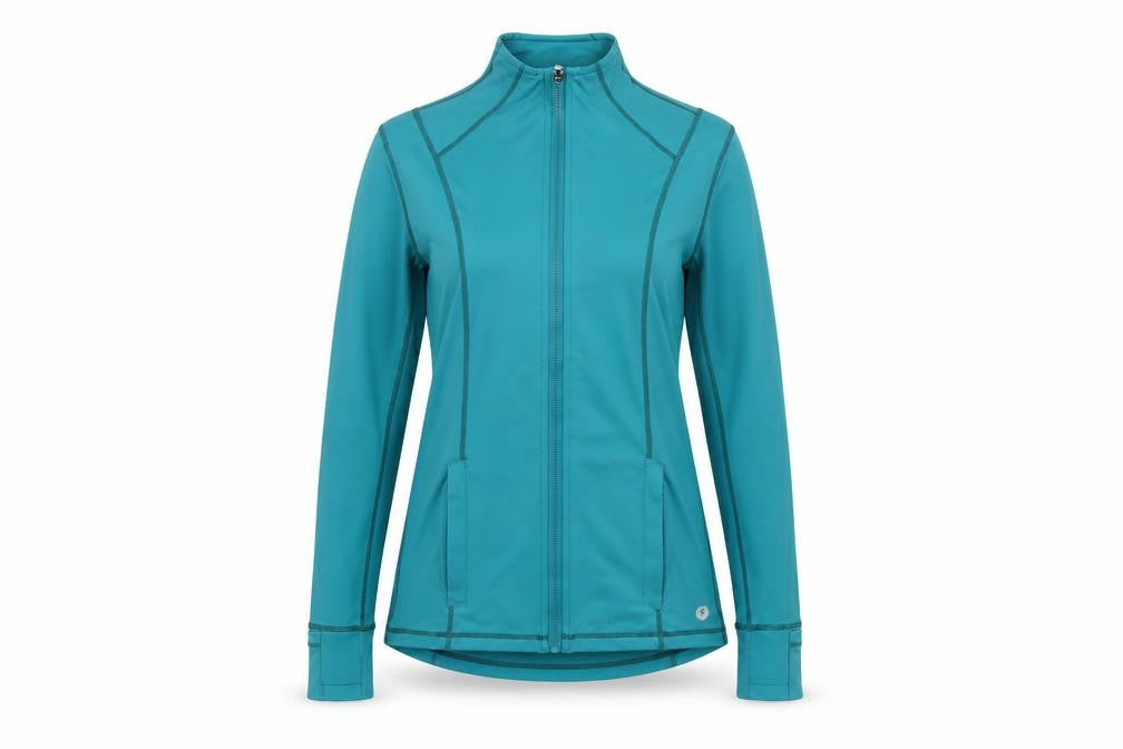 Powercut Women's Blue Slim Fit Track Jacket Size 12 Full Zip Activewear
